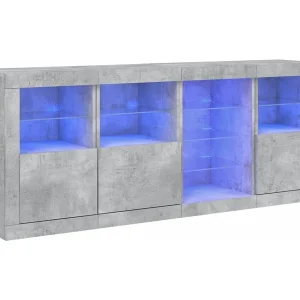 Dressoir met LED-verlichting 164x37x67 cm betongrijs Dressoir met LED-verlichting 164x37x67 cm betongrijs