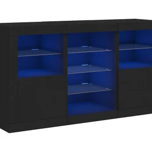 Dressoir met LED-verlichting 123x37x67 cm zwart Dressoir met LED-verlichting 123x37x67 cm zwart