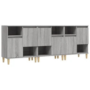 Dressoirs 3 st 60x35x70 cm bewerkt hout grijs sonoma eikenkleur Dressoirs 3 st 60x35x70 cm bewerkt hout grijs sonoma eikenkleur