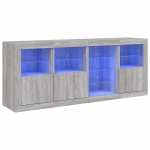 Dressoir met LED-verlichting 164x37x67 cm grijs sonoma eiken Dressoir met LED-verlichting 164x37x67 cm grijs sonoma eiken