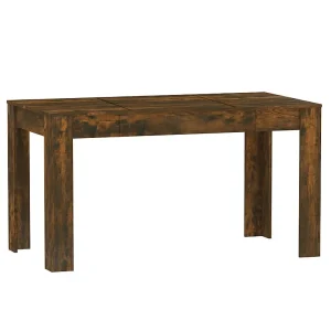 Eettafel 140×74,5×76 cm bewerkt hout gerookt eikenkleurig Eettafel 140×74,5×76 cm bewerkt hout gerookt eikenkleurig