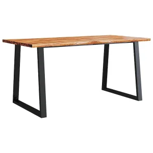 Eettafel met natuurlijke rand 160x80x75 cm massief acaciahout Eettafel met natuurlijke rand 160x80x75 cm massief acaciahout