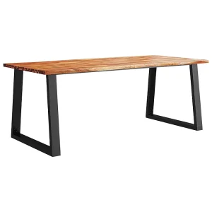 Eettafel met natuurlijke rand 200x90x75 cm massief acaciahout Eettafel met natuurlijke rand 200x90x75 cm massief acaciahout