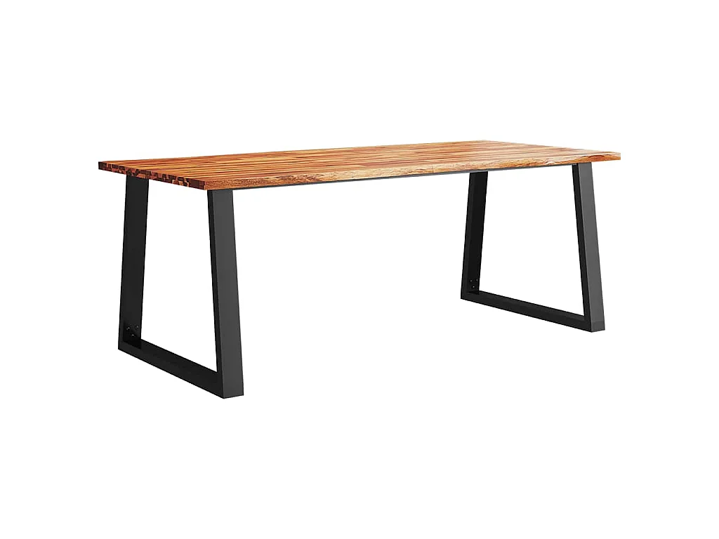Eettafel met natuurlijke rand 200x90x75 cm massief acaciahout