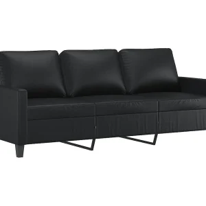 Driezitsbank 180 cm kunstleer zwart Driezitsbank 180 cm kunstleer zwart