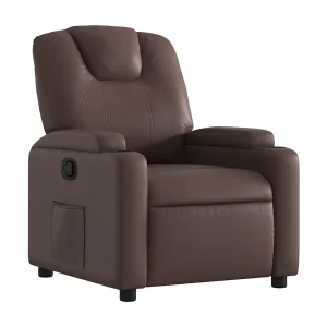 Fauteuil verstelbaar kunstleer bruin Fauteuil verstelbaar kunstleer bruin