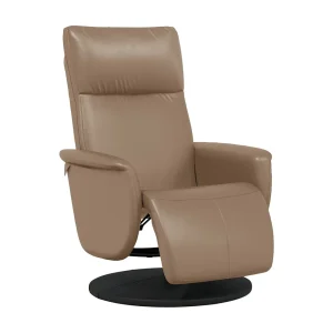 Fauteuil verstelbaar met voetensteun kunstleer cappuccinokleur