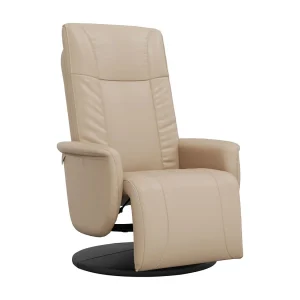 Fauteuil verstelbaar met voetensteun kunstleer cappuccinokleur