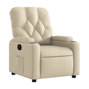 Fauteuil verstelbaar stof crèmekleurig Fauteuil verstelbaar stof crèmekleurig
