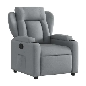 Fauteuil verstelbaar stof lichtgrijs Fauteuil verstelbaar stof lichtgrijs