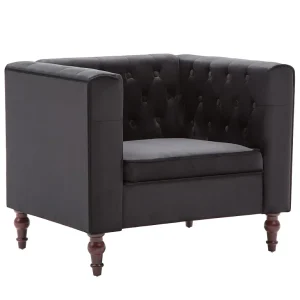 Fauteuil fluweel zwart Fauteuil fluweel zwart