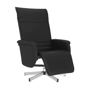 Fauteuil verstelbaar met voetensteun kunstleer zwart