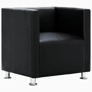 Fauteuil kubus kunstleer zwart Fauteuil kubus kunstleer zwart