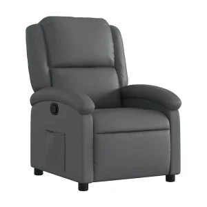 Fauteuil verstelbaar kunstleer grijs