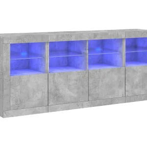 Dressoir met LED-verlichting 163x37x67 cm betongrijs Dressoir met LED-verlichting 163x37x67 cm betongrijs