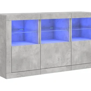 Dressoir met LED-verlichting 123x37x67 cm betongrijs Dressoir met LED-verlichting 123x37x67 cm betongrijs