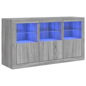 Dressoir met LED-verlichting 123x37x67 cm grijs sonoma eiken Dressoir met LED-verlichting 123x37x67 cm grijs sonoma eiken