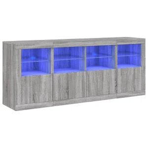 Dressoir met LED-verlichting 163x37x67 cm grijs sonoma eiken Dressoir met LED-verlichting 163x37x67 cm grijs sonoma eiken