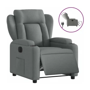 Fauteuil elektrisch verstelbaar stof donkergrijs