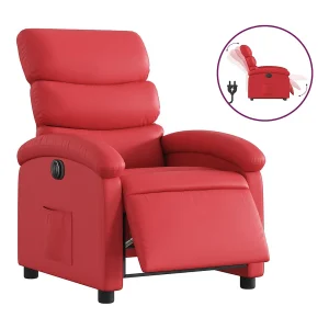 Fauteuil verstelbaar elektrisch kunstleer rood Fauteuil verstelbaar elektrisch kunstleer rood