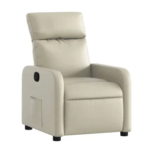 Fauteuil verstelbaar kunstleer crèmekleurig Fauteuil verstelbaar kunstleer crèmekleurig