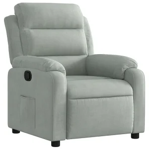 Fauteuil verstelbaar fluweel lichtgrijs Fauteuil verstelbaar fluweel lichtgrijs