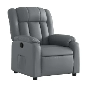 Fauteuil verstelbaar kunstleer grijs