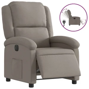Fauteuil verstelbaar elektrisch stof taupe Fauteuil verstelbaar elektrisch stof taupe