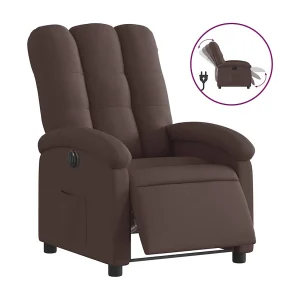 Fauteuil verstelbaar elektrisch stof donkerbruin Fauteuil verstelbaar elektrisch stof donkerbruin