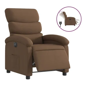 Fauteuil verstelbaar elektrisch stof bruin Fauteuil verstelbaar elektrisch stof bruin