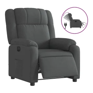 Fauteuil elektrisch verstelbaar stof donkergrijs