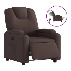 Fauteuil verstelbaar elektrisch stof donkerbruin Fauteuil verstelbaar elektrisch stof donkerbruin
