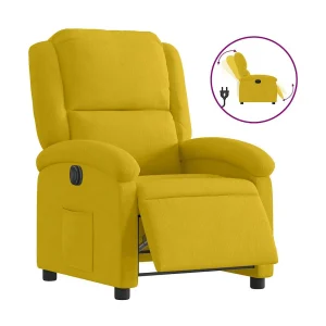 Fauteuil verstelbaar elektrisch stof geel Fauteuil verstelbaar elektrisch stof geel