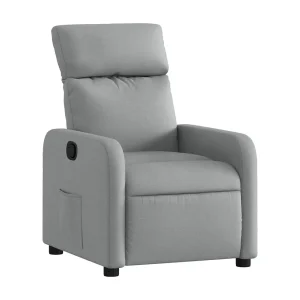 Fauteuil verstelbaar stof lichtgrijs Fauteuil verstelbaar stof lichtgrijs
