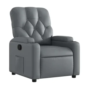 Fauteuil verstelbaar kunstleer grijs