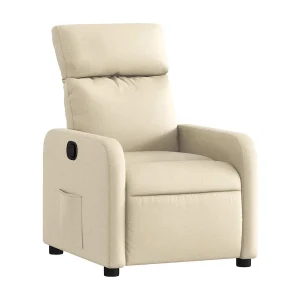 Fauteuil verstelbaar stof crèmekleurig Fauteuil verstelbaar stof crèmekleurig