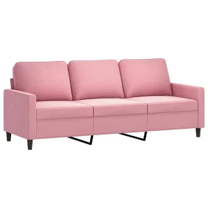 Driezitsbank 180 cm fluweel roze Driezitsbank 180 cm fluweel roze