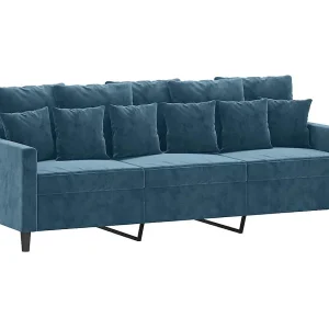 Driezitsbank 180 cm fluweel blauw Driezitsbank 180 cm fluweel blauw