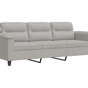 Driezitsbank 180 cm microvezelstof lichtgrijs Driezitsbank 180 cm microvezelstof lichtgrijs