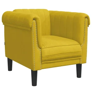 Fauteuil fluweel geel Fauteuil fluweel geel
