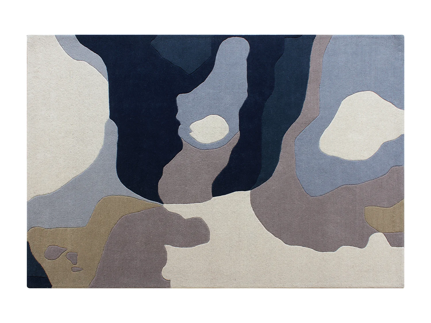 Getuft vloerkleed 100% wol met abstracte patronen, 200x290cm, Multicolour, 2400g/m², ELINA
