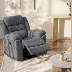 Elektrische relaxfauteuil in grijze stoffenheftige BUROLO
