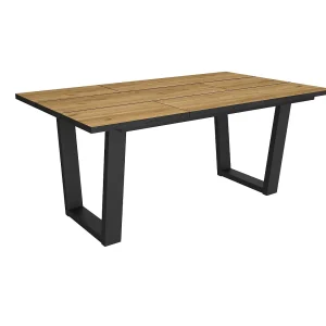 Eettafel, 167x90x74cm, Voor 8 personen, Dining Table, Eiken/Zwart Eettafel, 167x90x74cm, Voor 8 personen, Dining Table, Eiken/Zwart