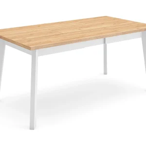 Eettafel, 167x90x75cm, Voor 8 personen, Houten poten, Eiken Eettafel, 167x90x75cm, Voor 8 personen, Houten poten, Eiken