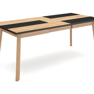 Eettafel, 194x90x75cm, Voor 10 personen, Houten poten, Eiken/Zwart Eettafel, 194x90x75cm, Voor 10 personen, Houten poten, Eiken/Zwart