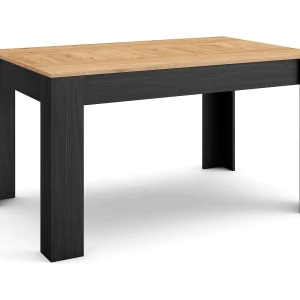 Eettafel, 140x90x76cm, Voor 6 personen, Dining Table, Eiken/Zwart Eettafel, 140x90x76cm, Voor 6 personen, Dining Table, Eiken/Zwart