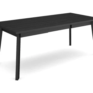 Eettafel, 194x90x75cm, Voor 10 personen, Houten poten, Zwart Eettafel, 194x90x75cm, Voor 10 personen, Houten poten, Zwart