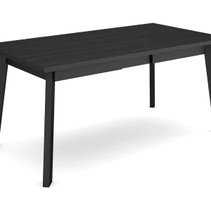 Eettafel, 167x90x75cm, Voor 8 personen, Houten poten, Zwart Eettafel, 167x90x75cm, Voor 8 personen, Houten poten, Zwart