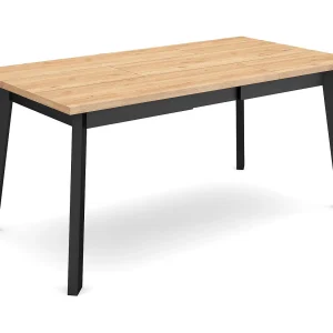 Eettafel, 167x90x75cm, Voor 8 personen, Houten poten, Eiken/Zwart Eettafel, 167x90x75cm, Voor 8 personen, Houten poten, Eiken/Zwart