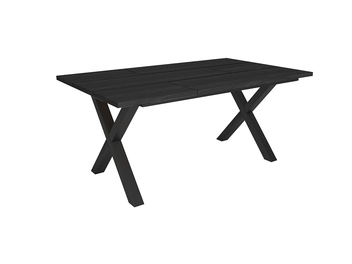 Eettafel, 167x90x74cm, Voor 8 personen, Dining Table, Zwart